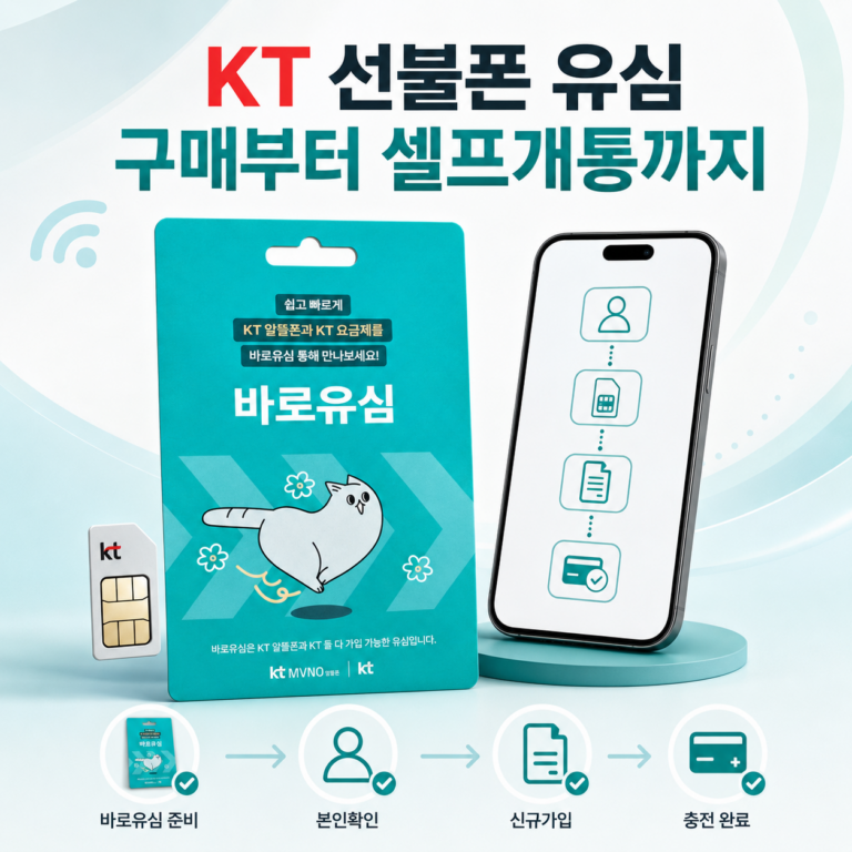 KT 선불폰 유심 구매부터 셀프개통까지