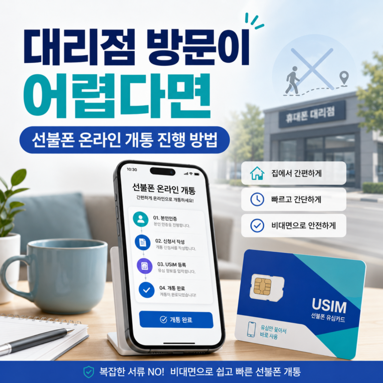 대리점 방문이 어려워 선불폰 온라인 개통을 선택하고 진행해본 방법