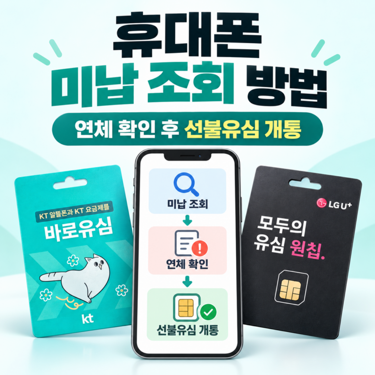 휴대폰 미납 조회 방법｜통신연체 확인 후 선불유심으로 번호 개통하기