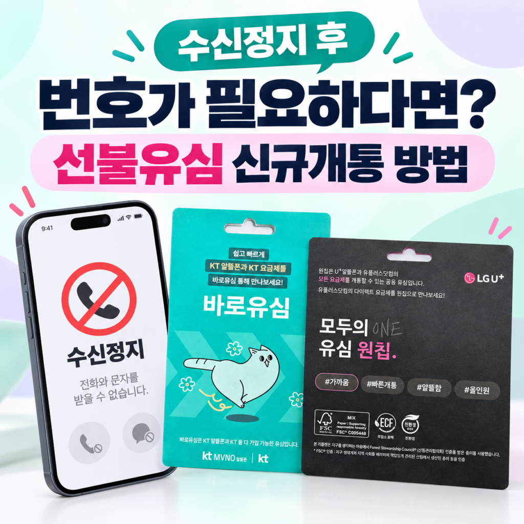 휴대폰 수신정지 후 번호가 필요하다면? 선불유심 신규개통 방법