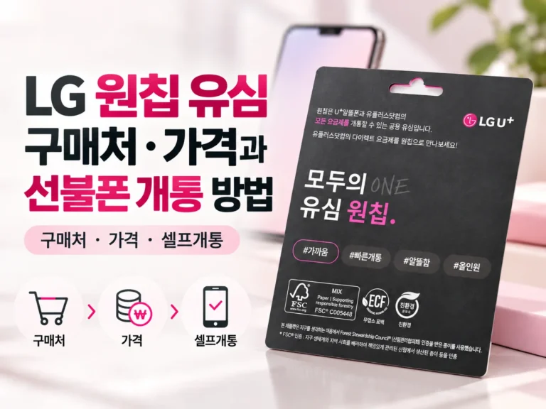 LG 원칩 유심 파는곳 어디일까? 구매처·가격과 선불폰 개통 방법